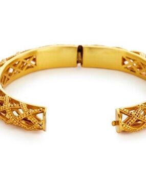 Julie Vos Gold Loire Hinge Bangle Bracelet